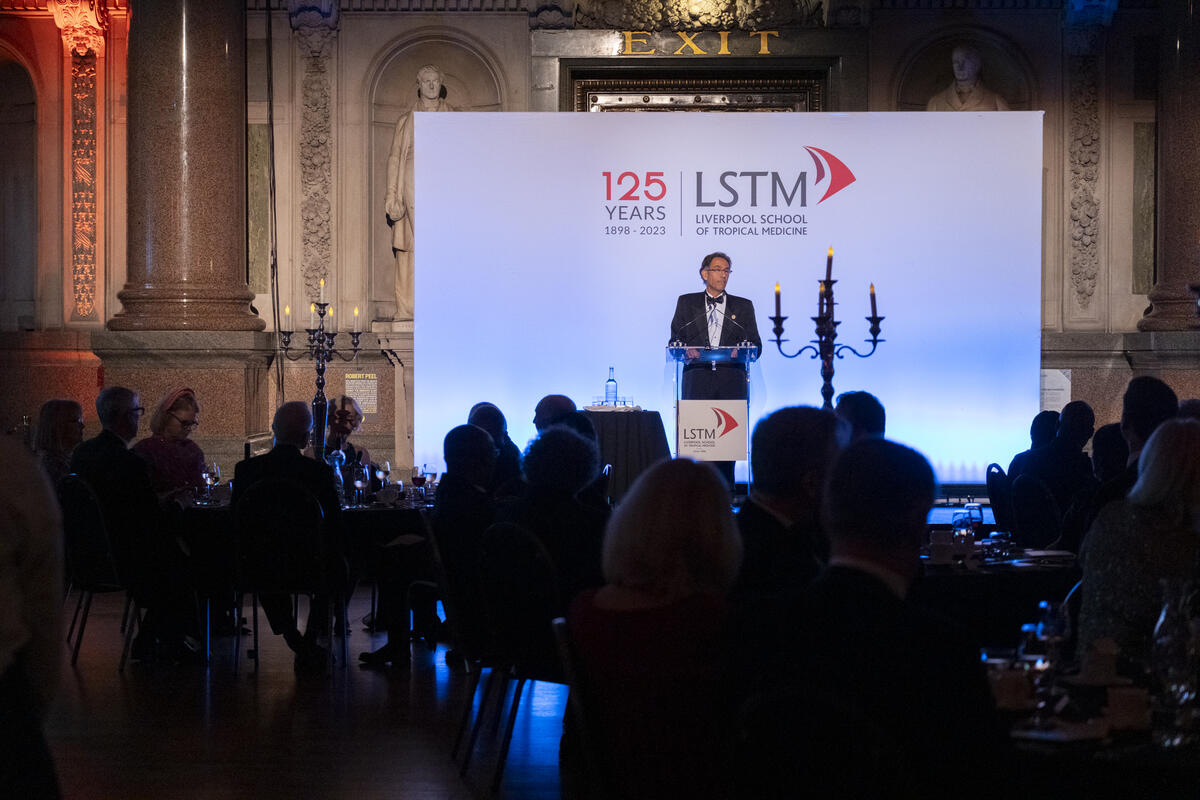 Professor David Lalloo addresses guests at the LSTM Gala Dinner