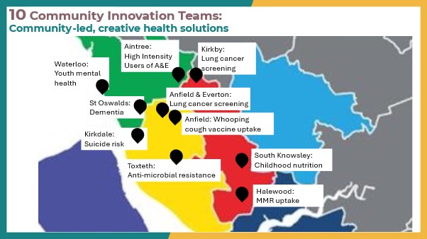 Location of the 10 established Community Innovation Teams.