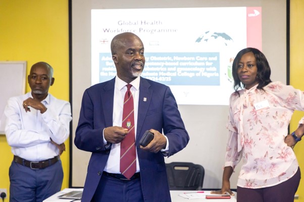 Dr. Oluwole Ayodeji addressing participants of the AOSS training in Lagos / credit Welbeing Foundation Africa Dr. Oluwole Ayodeji addressing participants of the AOSS training in Lagos / credit Welbeing Foundation Africa