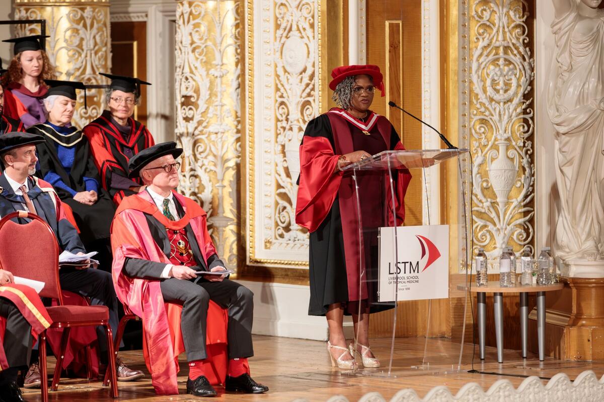 Dr Ebere Okereke gives speech at graduation