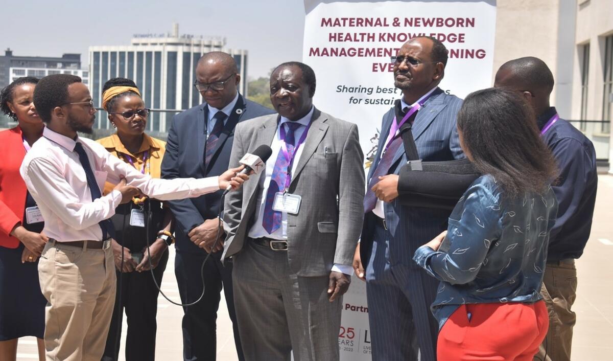 H.E. Governor Wilbur Ottichilo, Vihiga County fielding questions from journalists at the event