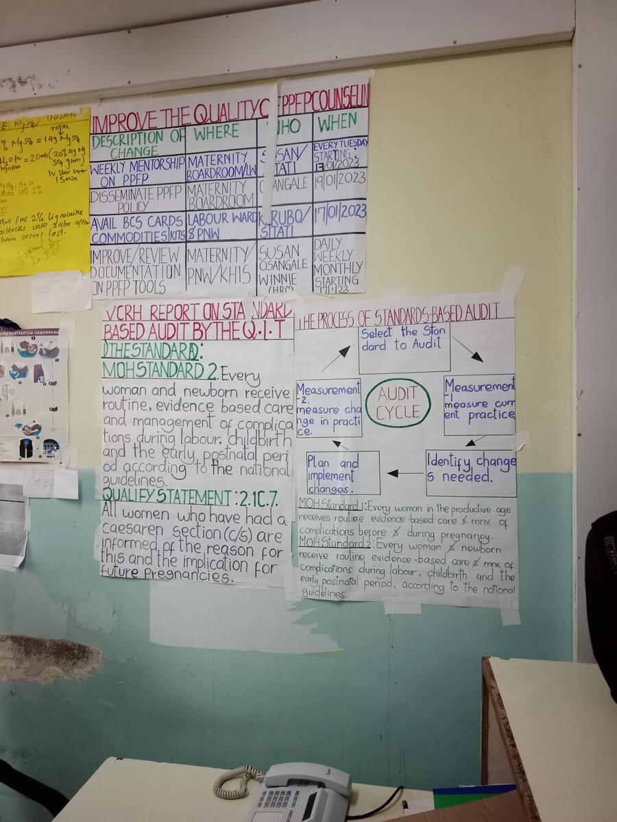 Standard selected and the audit cycle at the postnatal ward of the VCRH/credit: Martin Eyinda