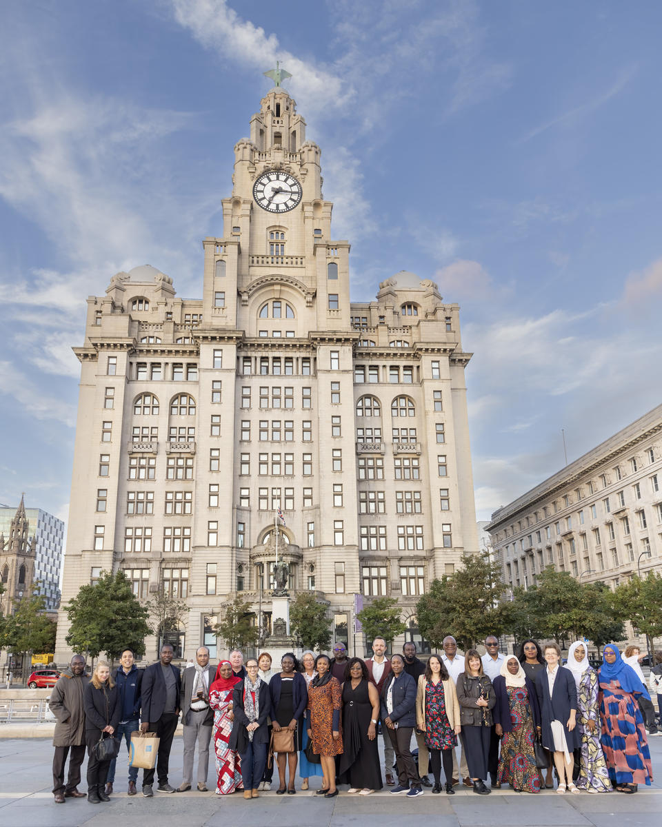 Group photo in front of Liver Building, Liverpool