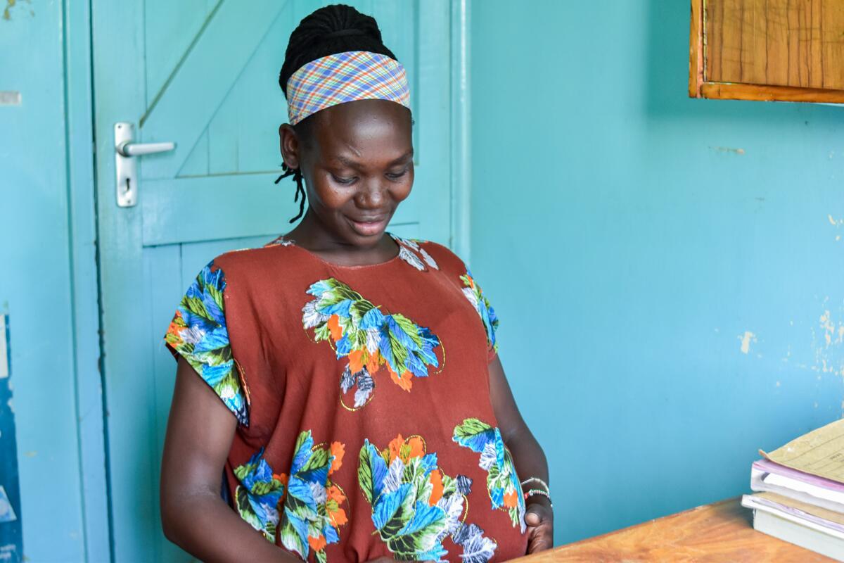 Exit Interview with a mother following her 7th ANC visit at Langas RCEA health center in Kapseret subcounty./credit: LSTM 