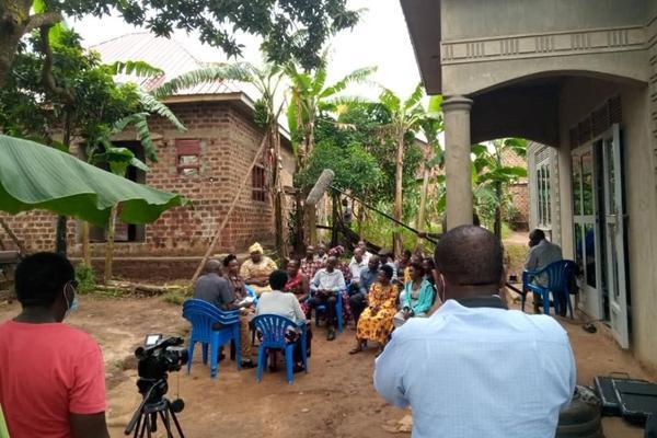 Filming of patient skit by TASO, Uganda