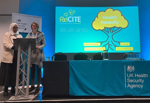ReCITE Consortium members Charlotte Hemingway and Amina Ismail (LSTM) / Photo credit: LSTM