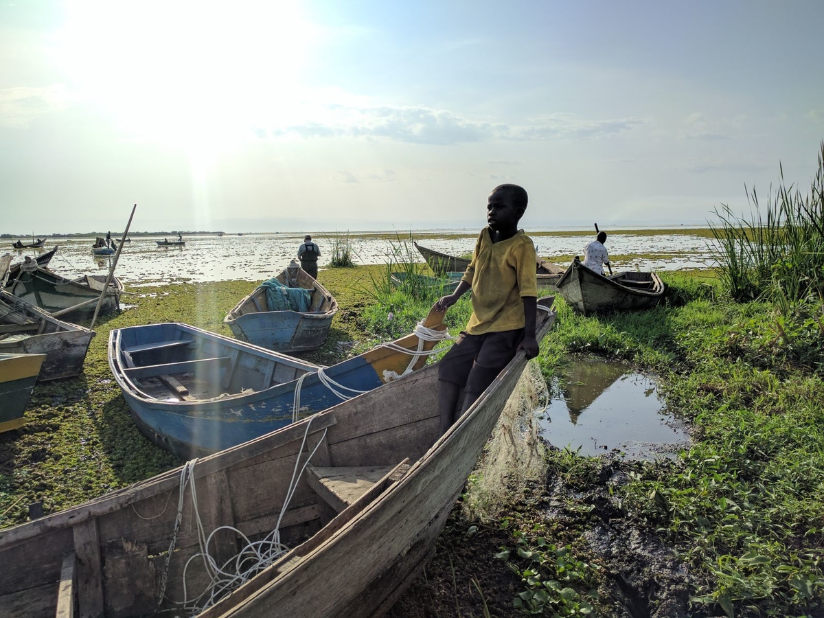 © Michelle Stanton Lake Albert, Uganda during a schistosomiasis survey. Snails were sampled in the lake. All 30 children surveyed in the nearby school tested positive for schistosomiasis despite regular treatment with praziquantel.