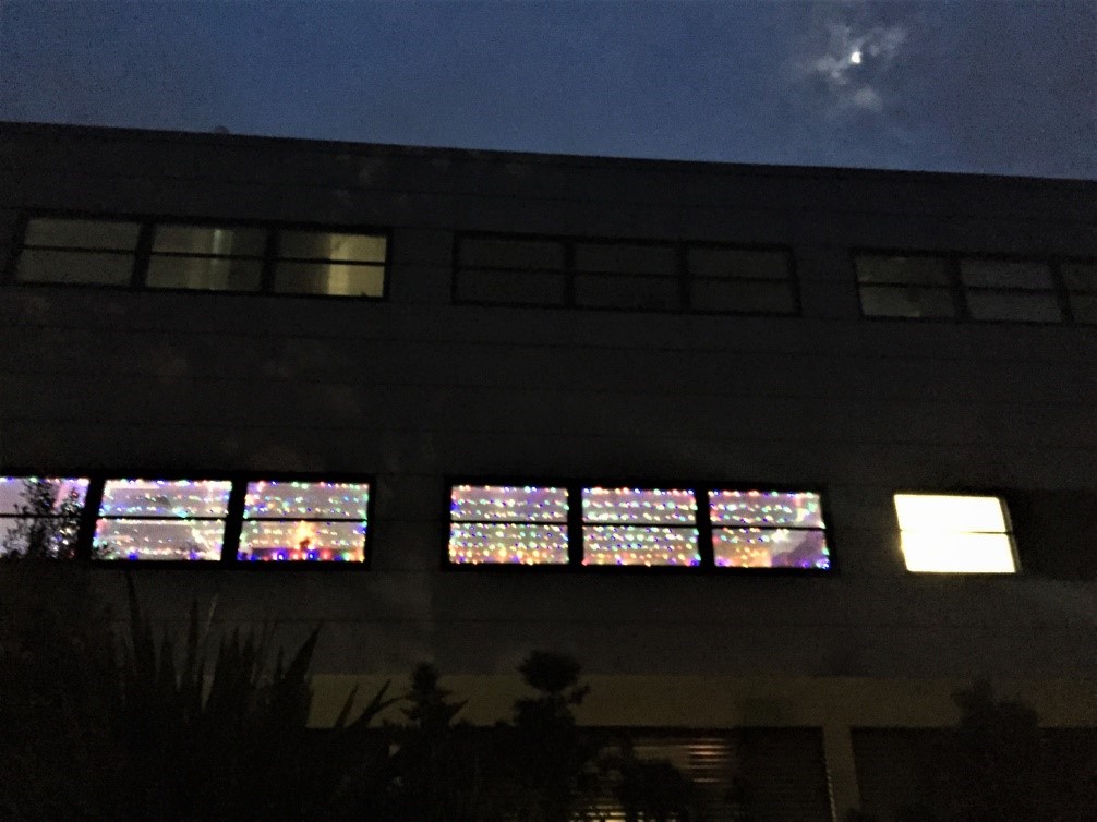 Colourful Christmas at a large Sydney hospital, Australia (2017). Shout out to the lab staff for the cool decorations!