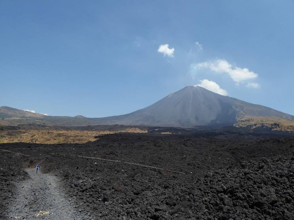 Setting up checkpoint at the foot of an active volcano! 