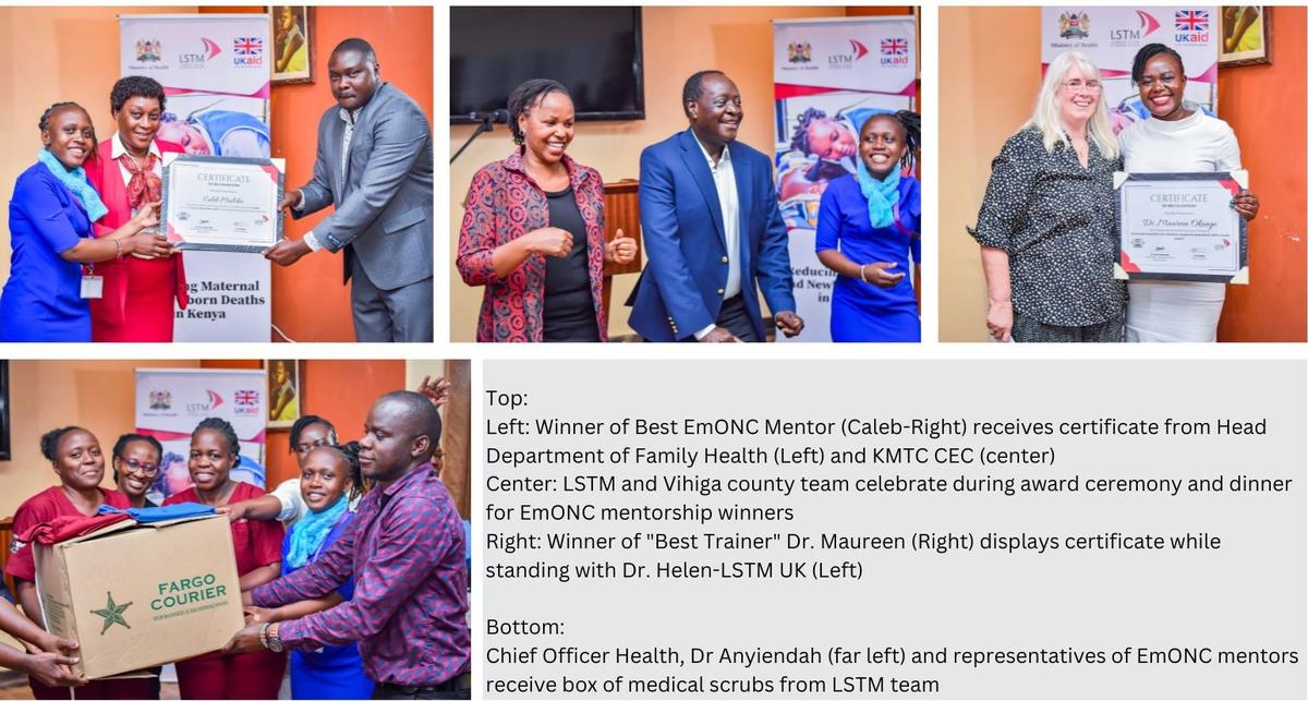 Figure 3 Highlights of Award ceremony for outstanding performance in EmONC mentorship - Vihiga County