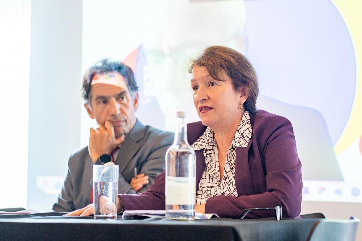 Professor David Lalloo with Dr Astrid Bonfield, CEO of Malaria No More UK, at a Labour Party conference roundtable