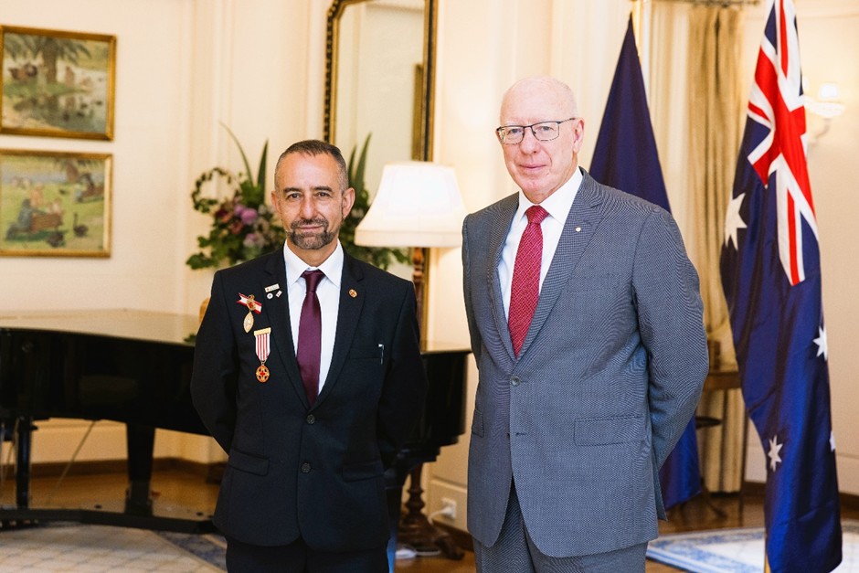 Nicholas Prince with Australian Governor-General David Hurley