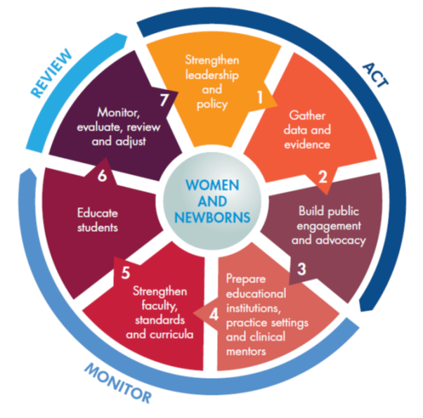 Seven-step action plan to strengthen quality midwifery education/image WHO