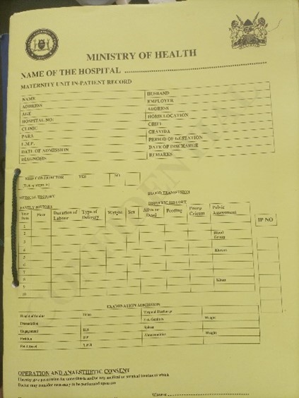 Photo of file introduced and in use at the facility/credit: Iftin Sub-County Hospital 