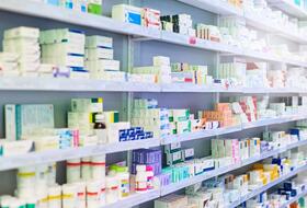 Photo of pharmaceutical products on shelves