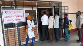 COVID-19 antigen testing centre Warora Maharashtra India. Ganesh Dhamodkar, CC BY-SA 4.0 <https://creativecommons.org/licenses/by-sa/4.0>, via Wikimedia Commons