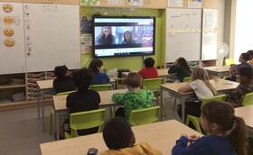 Sian's bird's eye view of the students listening to Lee and Rosemary talk about the world of bugs.