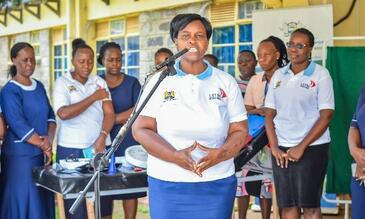County RH Coordinator addresses audience during equipment handover at Vihiga County Referral hospital