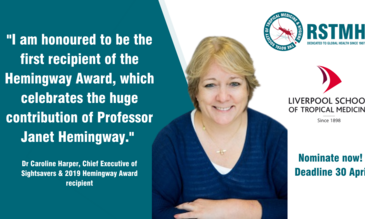 2019 Hemingway Award recipient Dr Caroline Harper, Chief Executive of Sightsavers