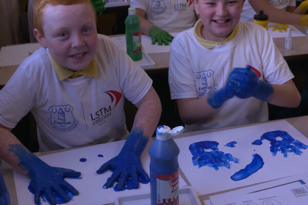 Wavertree Church of England pupils washing hands activity