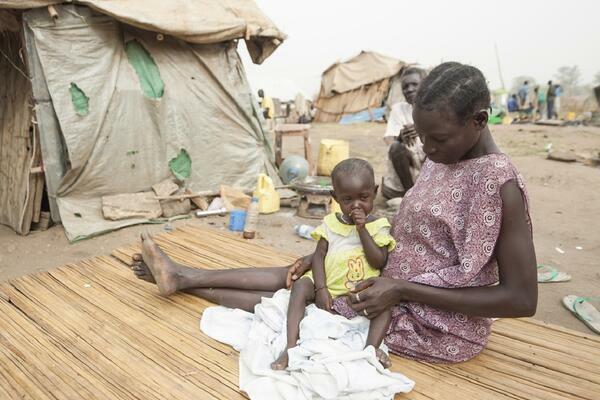 African woman and baby