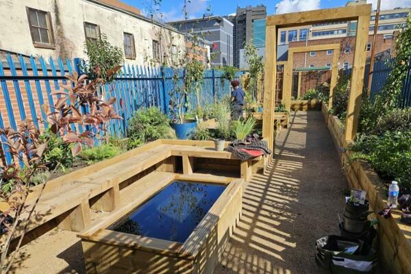 Photo of the LSTM Wellness Garden.