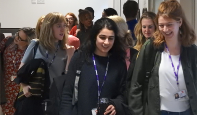 Students filing out of the Nuffield Lecture Theatre