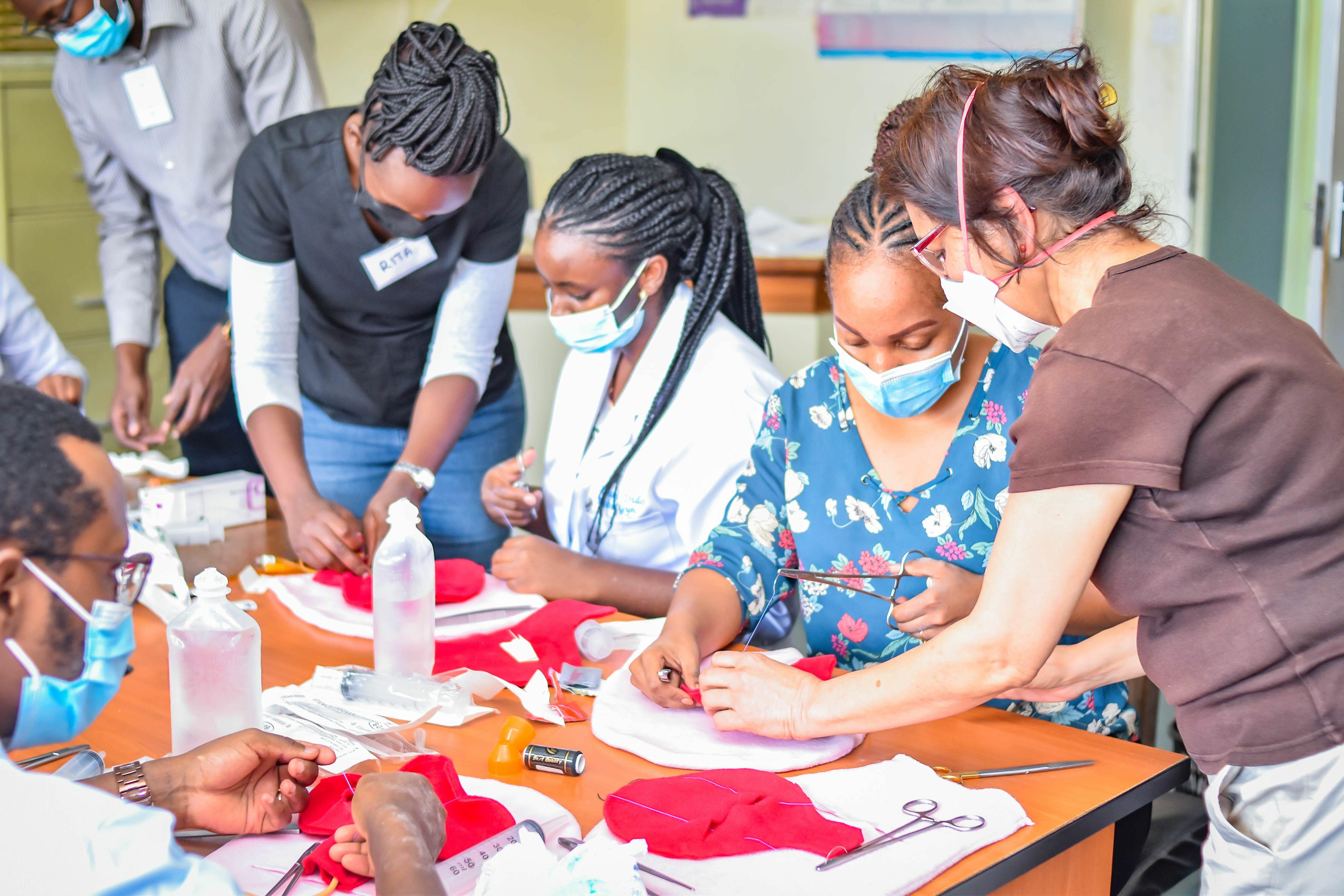 Obstetric skills session during AOAC training