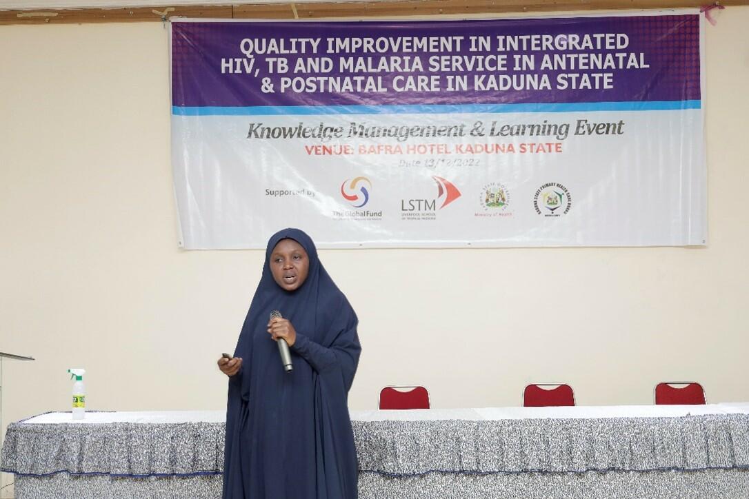 Midwife presenting her experience with ANC PNC training in Kaduna state//photo: Adacha Boslam Bello