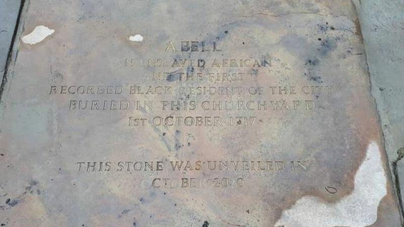 The stone marks the life of a man, known only as Abell, who died in 1717, the first recorded black resident in Liverpool