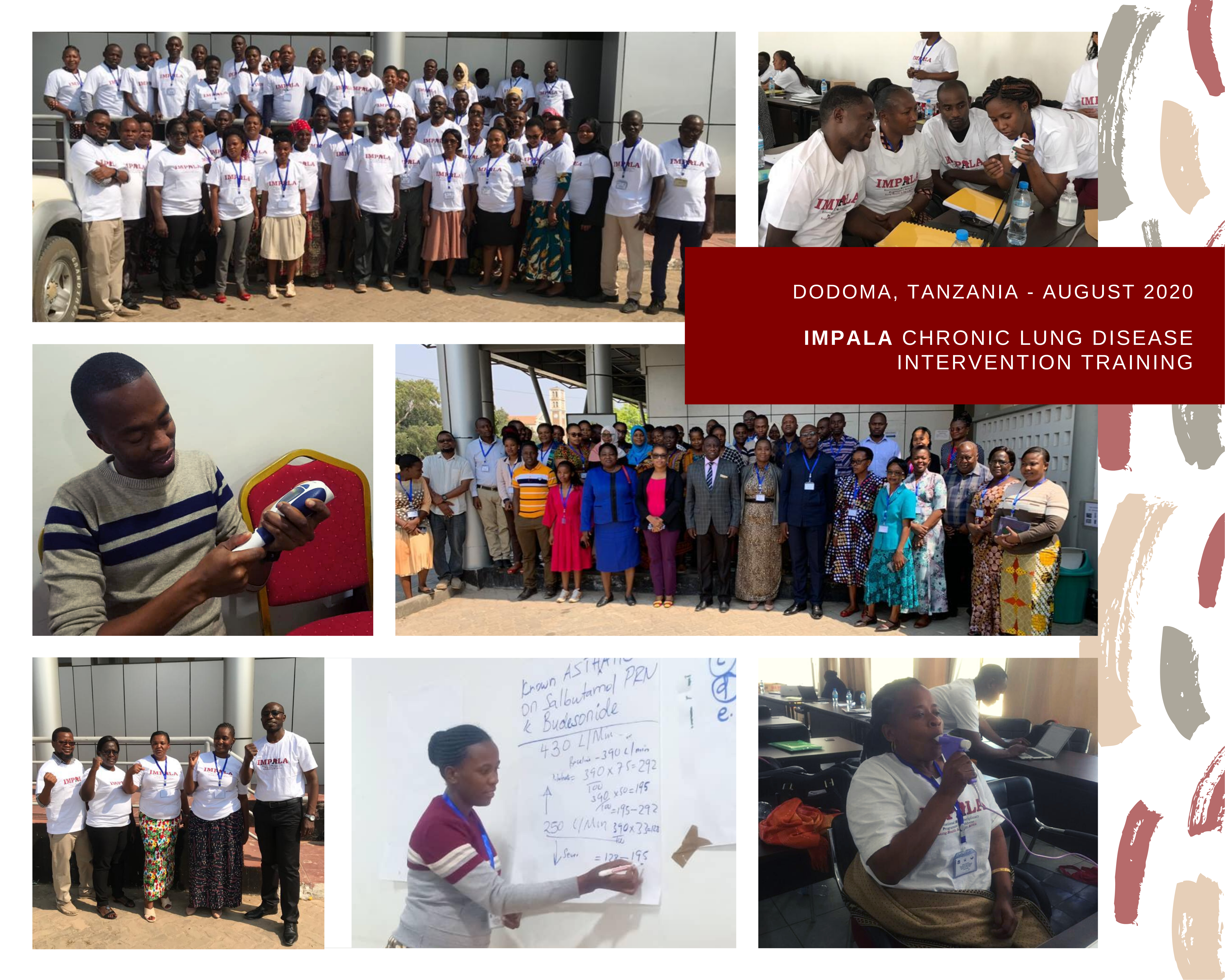 Collage of images taken during training in Dodoma, Tanzania