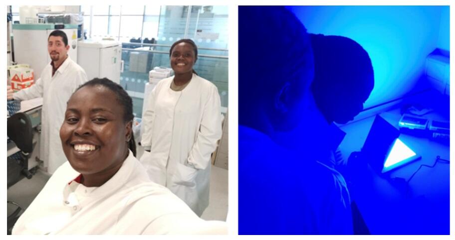 Lucas, Priscilla & Donales in the laboratory, seeing things under new light Lucas, Priscilla & Donales in the laboratory, seeing things under new light