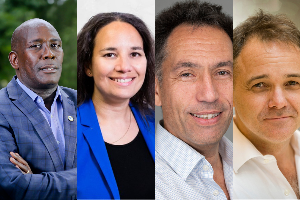 From left to right: Professor Tom Kariuki, Tamar Ghosh, Sir Jeremy Farrar and Professor David Lalloo