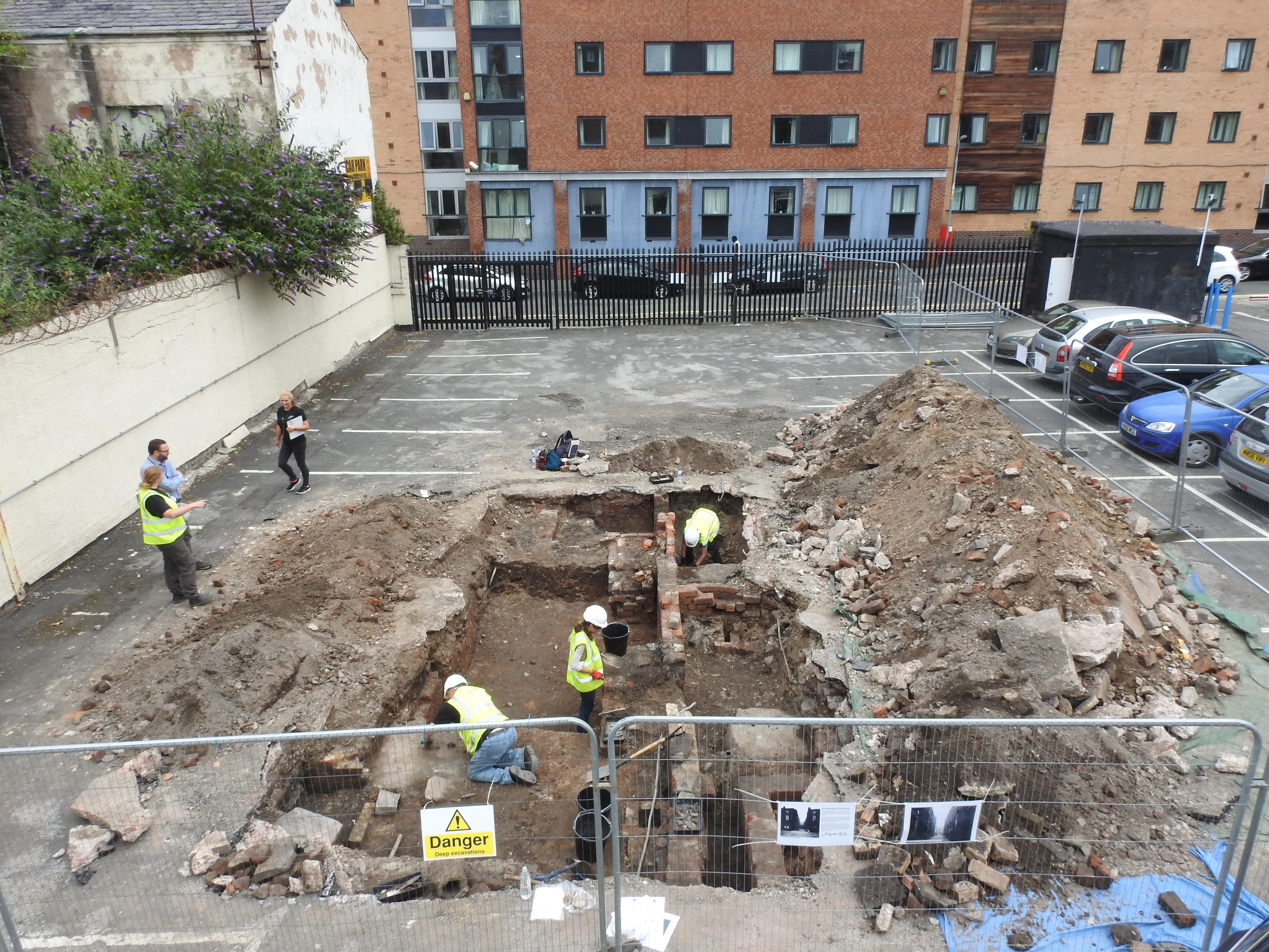 The excavation site at LSTM's Oakes Street car park in 2018