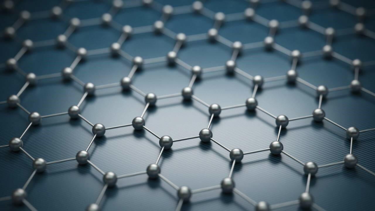 A graphic showing how graphene molecules might look under a microsope.