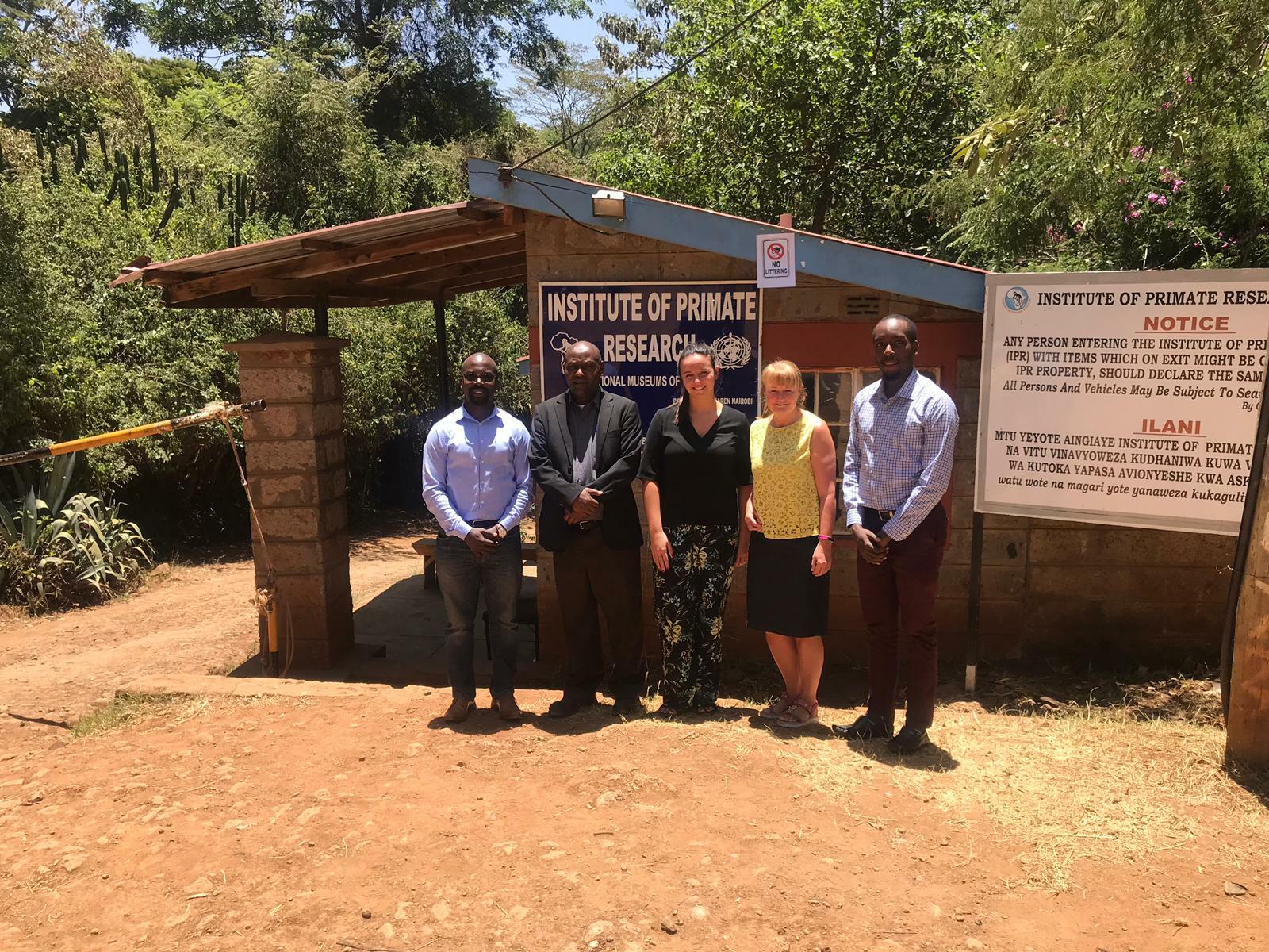 George Omondi and Daudi Sallah (IPR), Lauren Thistlethwaite and Paula McCabe (LSTM) and Collins Waweru (IPR) at IPR offices.