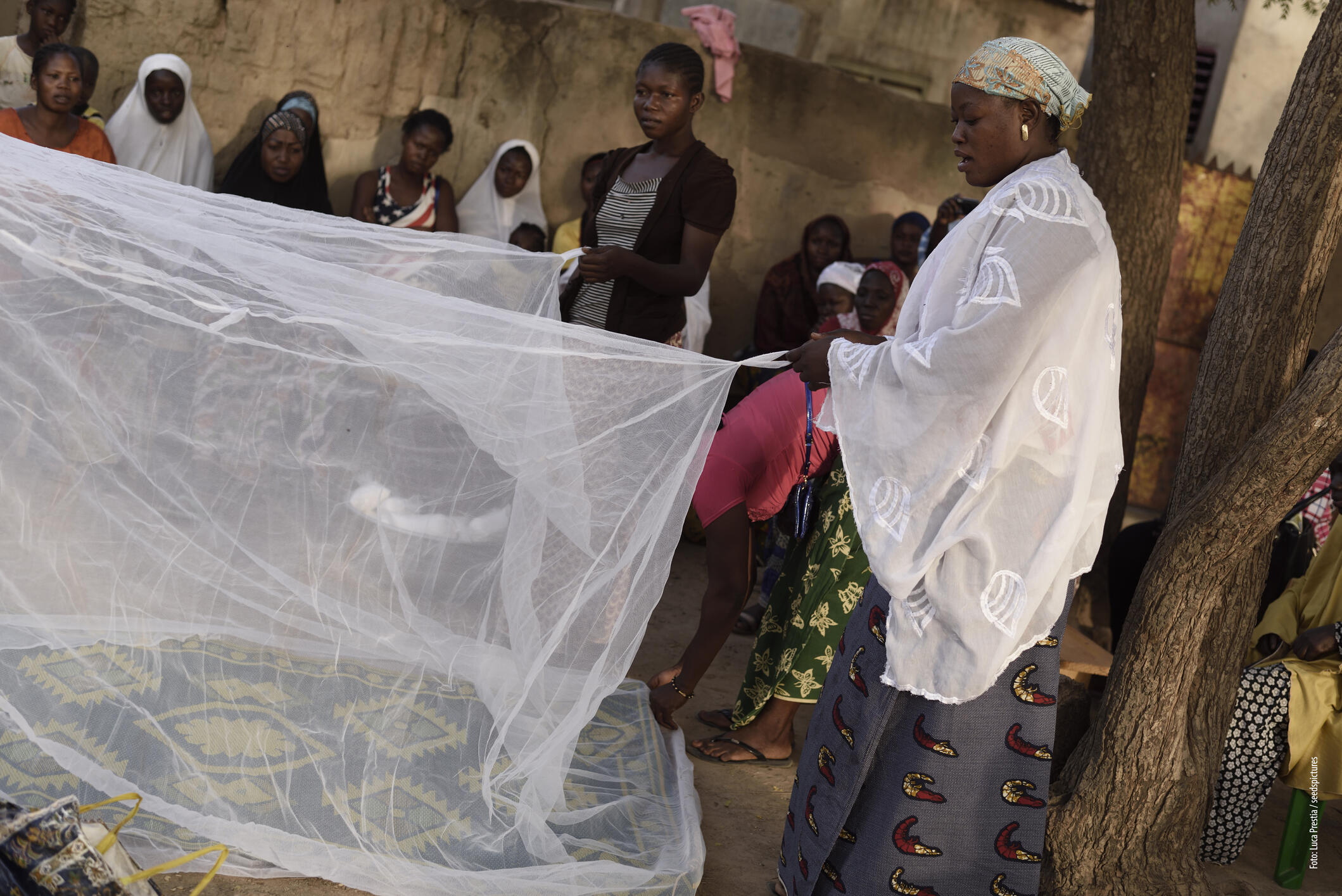 Bednet in Burkina Faso - stock photo Bednet in Burkina Faso - stock photo
