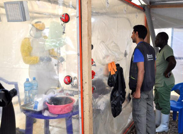 Dr Shevin Jacob attending during the recent Ebola outbreak in Africa. Dr Shevin Jacob attending during the recent Ebola outbreak in Africa.