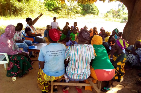 Community feedback meeting in Alaba village, northern Uganda