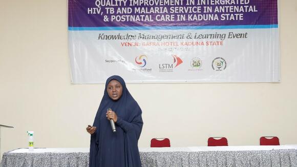 Midwife presenting her experience with ANC PNC training in Kaduna state//photo: Adacha Boslam Bello