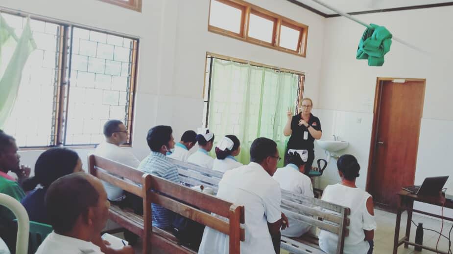 Teaching at the Community Health Centre about TB