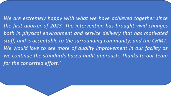 The quality improvement team is excited of their enormous achievement / credit: LSTM Kenya