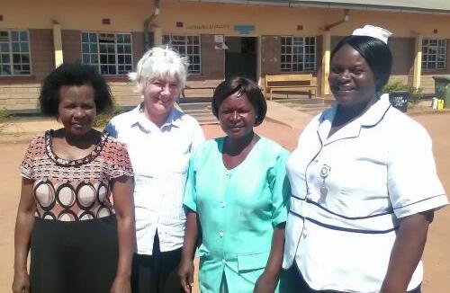 Terry Kana with midwives in Malawi