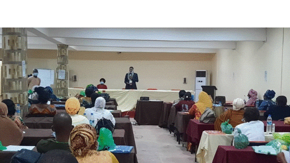 Commissioner of Health in Oyo addressing the antenatal and postnatal care training participants