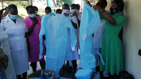 PPE donations arrive at the Mucheke Clinic in Masvingo, Zimbabwe.  Photo: Primrose Matambanadzo 