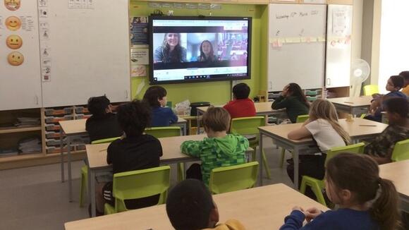 Sian's bird's eye view of the students listening to Lee and Rosemary talk about the world of bugs.