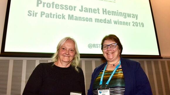 LSTM Professor Janet Hemingway and RSTMH President Dr Sarah Rowland-Jones