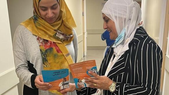 A Community Innovation Team holds a-pop-up event at the Liverpool Womens Hospital during vaccine equity programme
