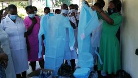 PPE donations arrive at the Mucheke Clinic in Masvingo, Zimbabwe.  Photo: Primrose Matambanadzo 