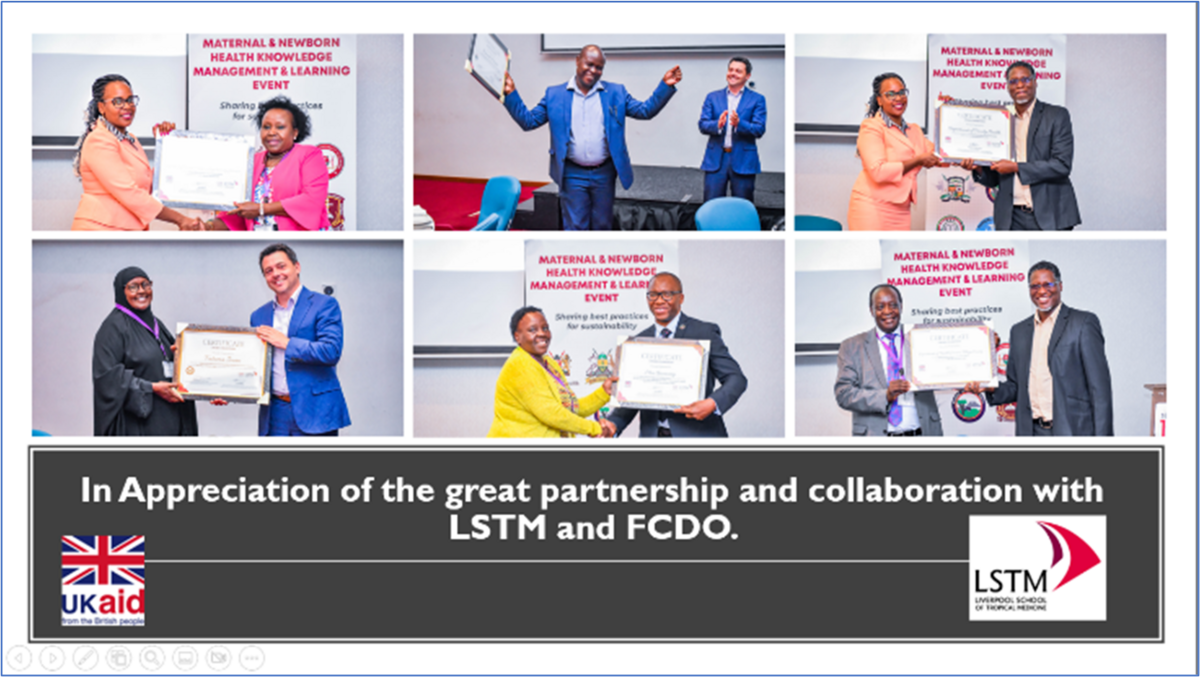 Sustainable partnership awards - MNH stakeholders receive certificates of recognition from LSTM and British High Commission at an Award giving ceremony during KML event (March 2023)